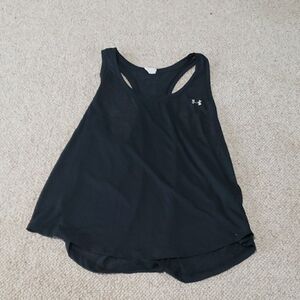 Black Sleeveless Relaxed Tank Top with Cut Out Design